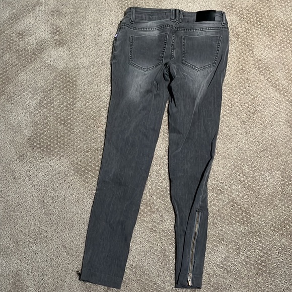Anine Bing Women's Grey Double Zip Skinny Jeans - 25 - Picture 7 of 9